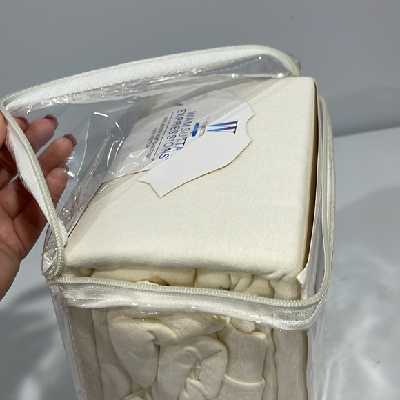 WAMSUTTA Expressions Jersey Knit Cotton Twin Sheet Set ecru ivory NEW - Picture 10 of 11